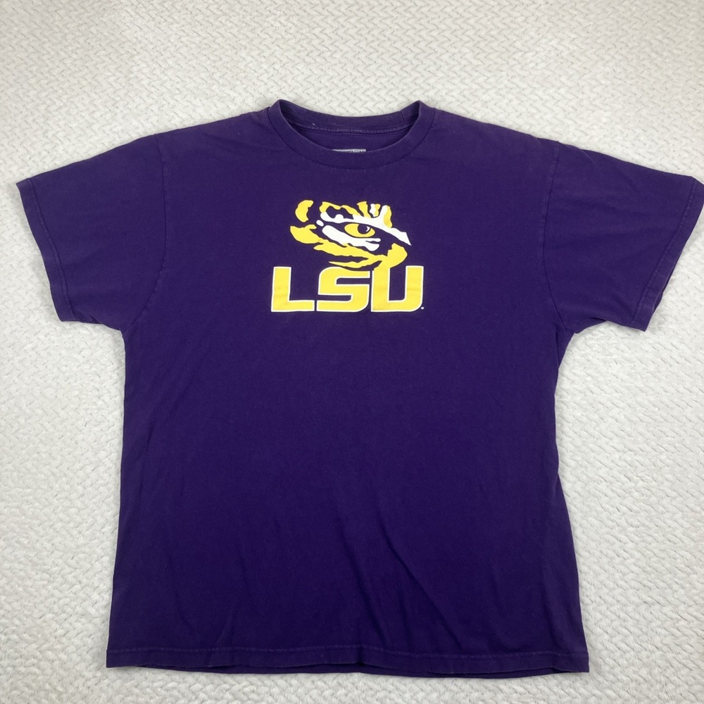 Men's Section 101 Majestic LSU Tigers‎ Purple Graphic T-Shirt Large